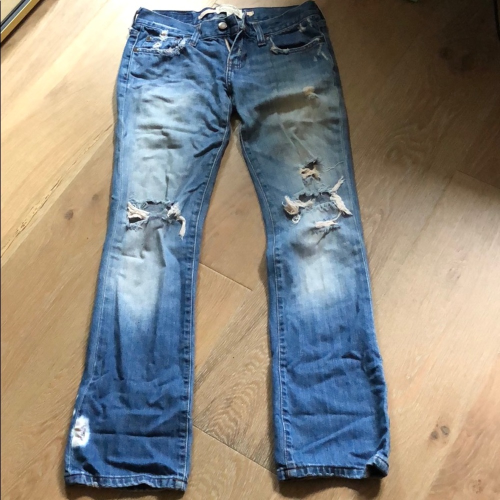Abercrombie & Fitch distressed ripped denim jeans